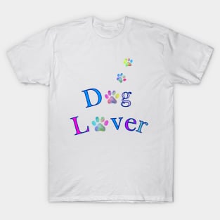 Funny Dog Lover Gift,  Colorful Dog Paw Print T-Shirt